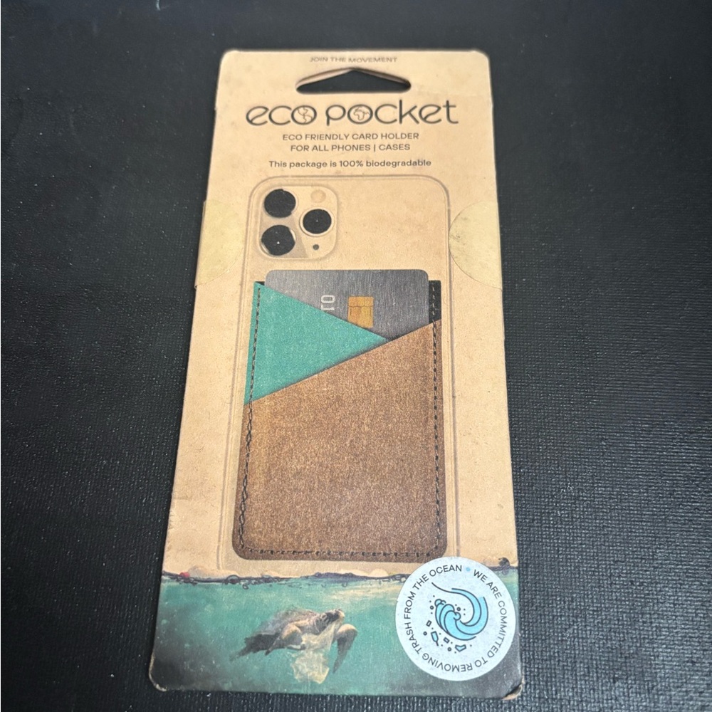 Eco-Friendly Brown and Green Phone Cover with Card Holder